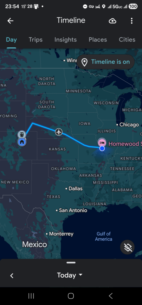 Today's map timeline